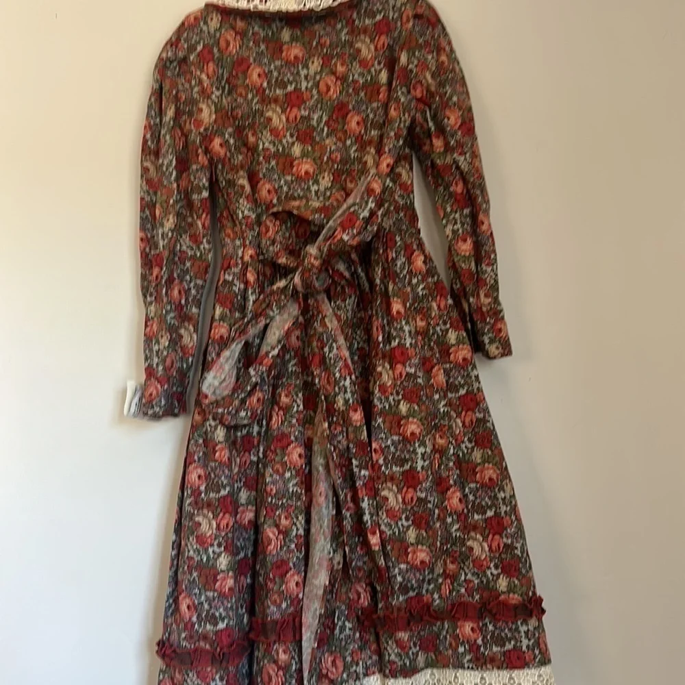 Phil Carrera floral Liberty lace trip dress girls 7 red holiday NWT